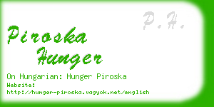 piroska hunger business card